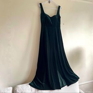 Jenny Yoo Emerald Velvet Mara Gown